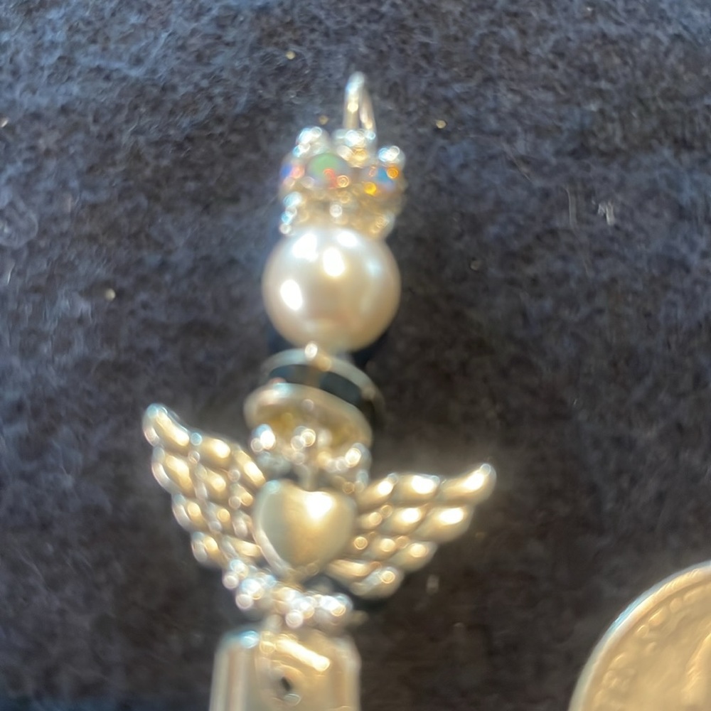 Handmade ornate silver angel pendant/ornament. - Picture 2 of 4